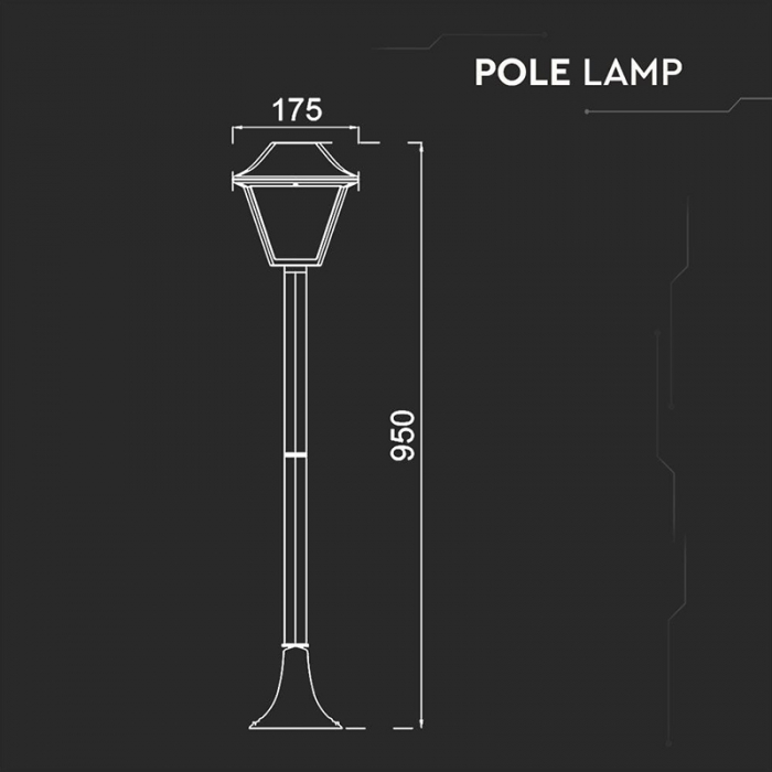 STALP ILUMINAT 1XE27 95CM IP44 [3]