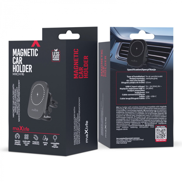SUPORT TELEFON MAGNETIC CU INCARCARE WIRELESS 15W PRINDERE VENTILATIE [3]