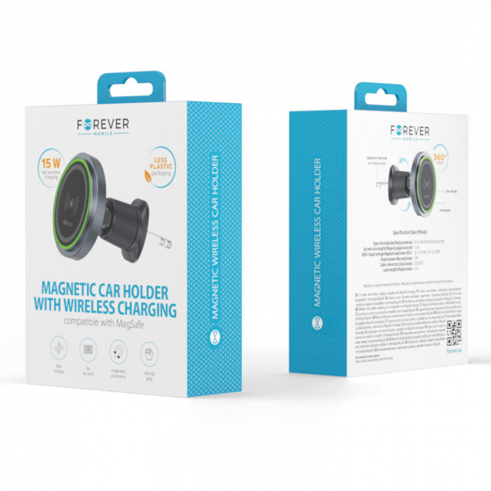 SUPORT TELEFON MAGNETIC CU INCARCARE WIRELESS 15W PRINDERE VENTILATIE [5]