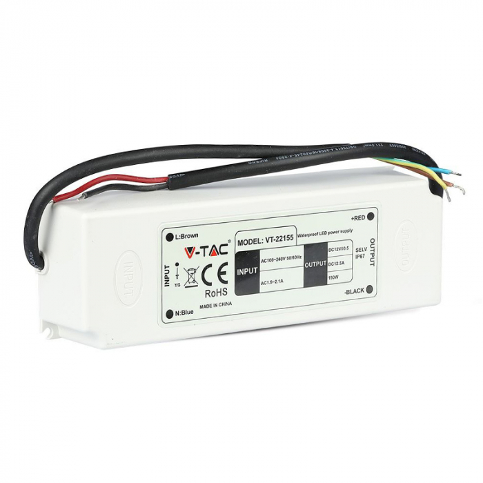 Sursa alimentare banda LED 12V 12.5A 150W IP67 V-Tac [3]