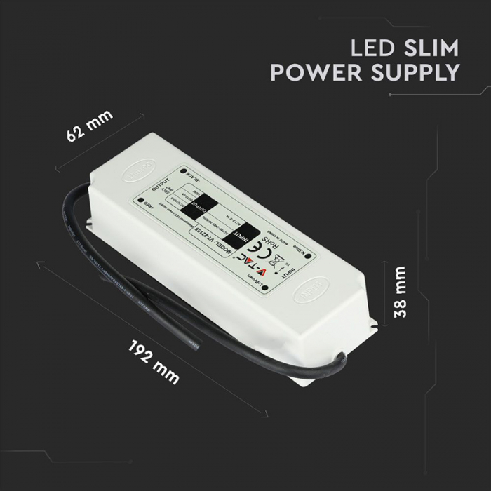 Sursa alimentare banda LED 12V 12.5A 150W IP67 V-Tac [6]
