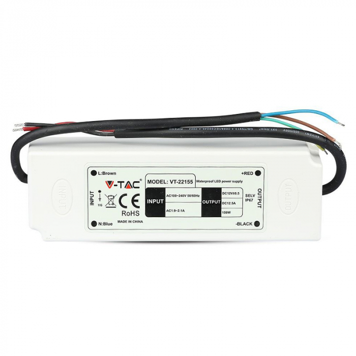 Sursa alimentare banda LED 12V 12.5A 150W IP67 V-Tac [4]