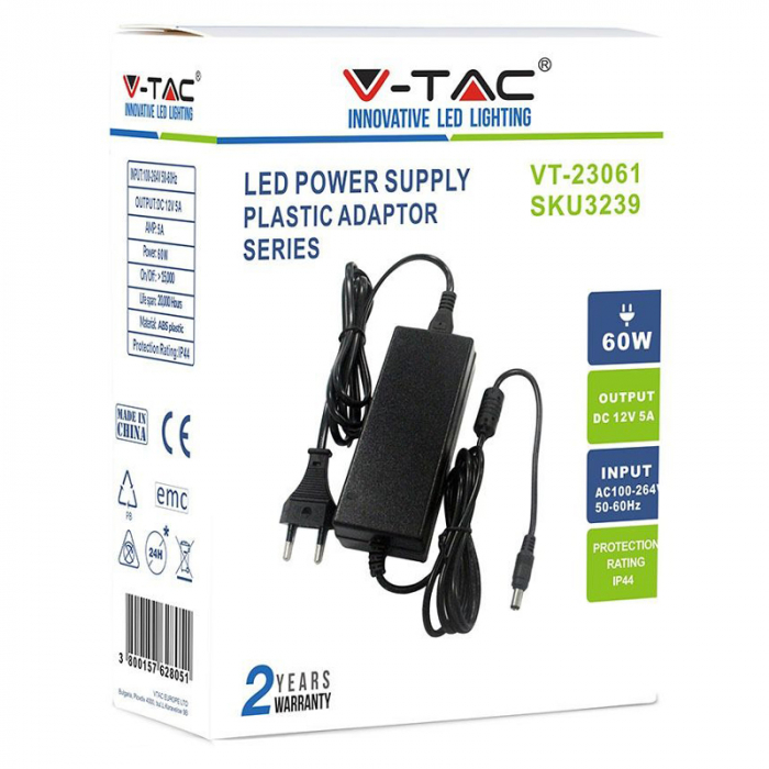 Sursa alimentare banda LED 12V 5A 60W V-Tac [4]