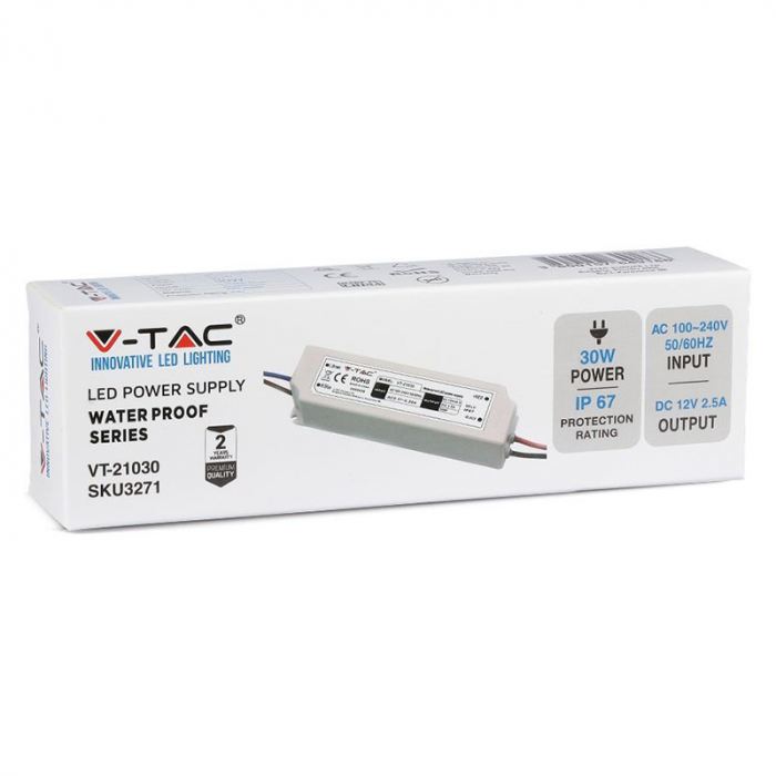 Sursa alimentare slim 12V 30W 2.5A IP67 V-Tac [4]