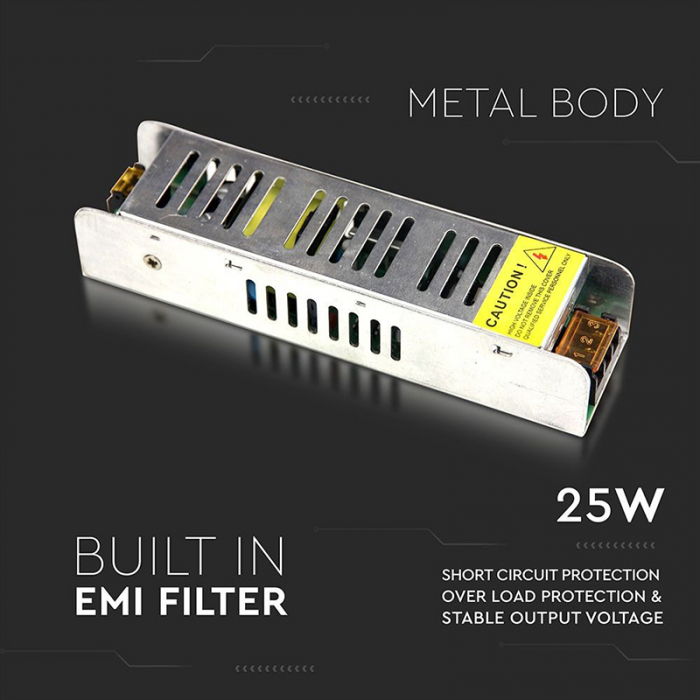 Sursa alimentare SMPS slim 12V 25W 2.1A IP20 V-Tac [4]