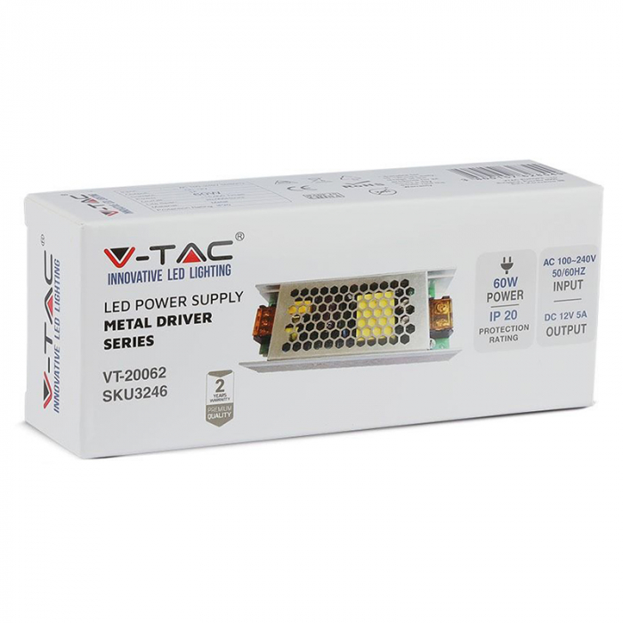 Sursa alimentare SMPS slim 12V 5A 60W V-Tac [5]