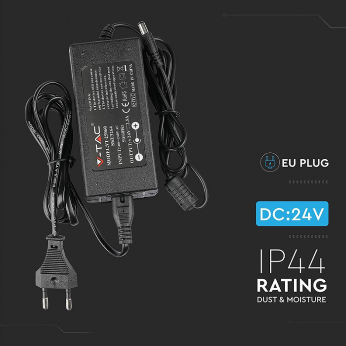Sursa alimentare smps slim 24v 2.5a 60w V-tac [9]