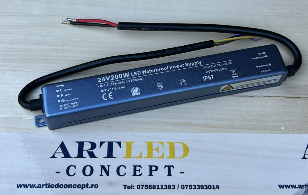 Sursa de alimentare IP67 200W 24V 5 Ani Garantie [2]
