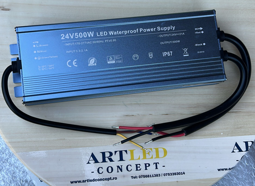 Sursa de alimentare IP67 500W 24V 7 Ani Garantie [2]