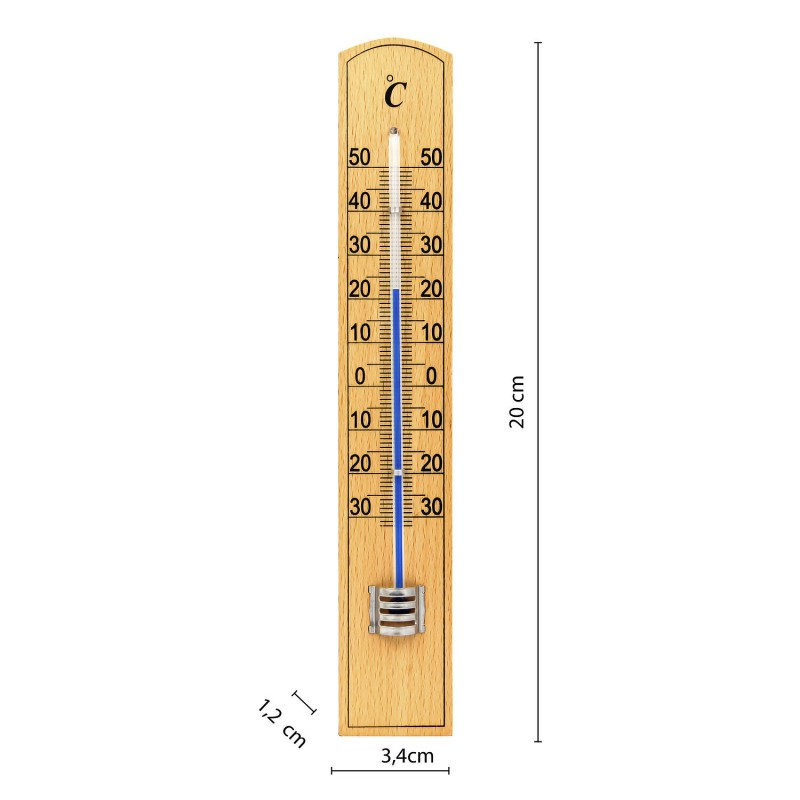 TERMOMETRU DE INTERIOR / EXTERIOR LEMN 20CM [3]