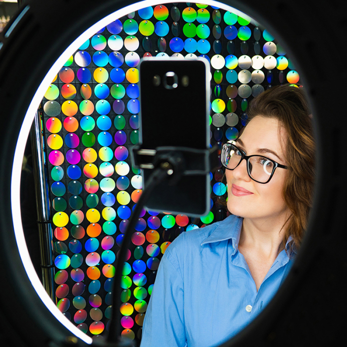 TREPIED SELFIE CU LAMPA CIRCULARA LED 5W 10''/25CM [9]