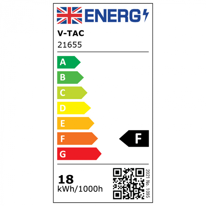 Tub led t8 g13 plastic 18w 120cm 6400k alb rece, cip samsung V-tac [10]