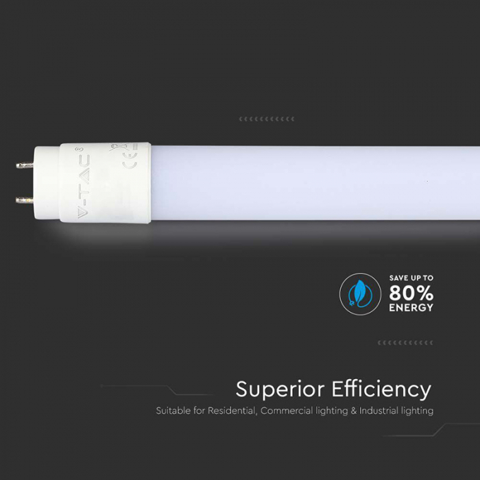 Tub led t8 g13 plastic 24w 150cm 6500k alb rece, cip samsung V-tac [7]
