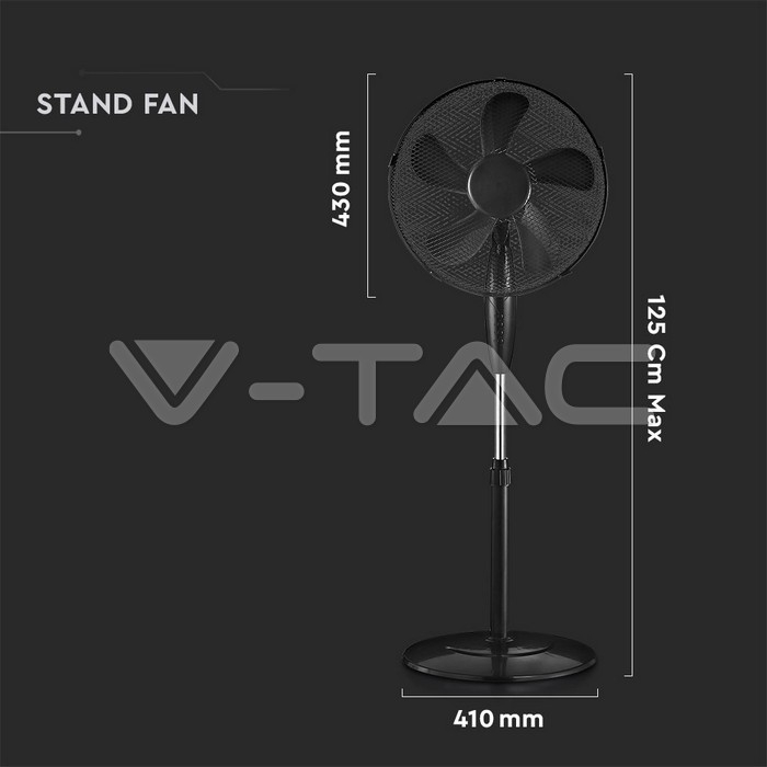 VENTILATOR 16" 125CM 55W - NEGRU [2]