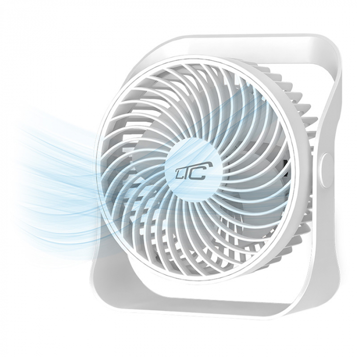 VENTILATOR 5.6" 5W PORTABIL CU ACUMULATOR 2000MAH - ALB [2]