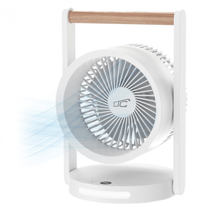 VENTILATOR 6.4" 10W PORTABIL CU ACUMULATOR 3600MAH - ALB [2]
