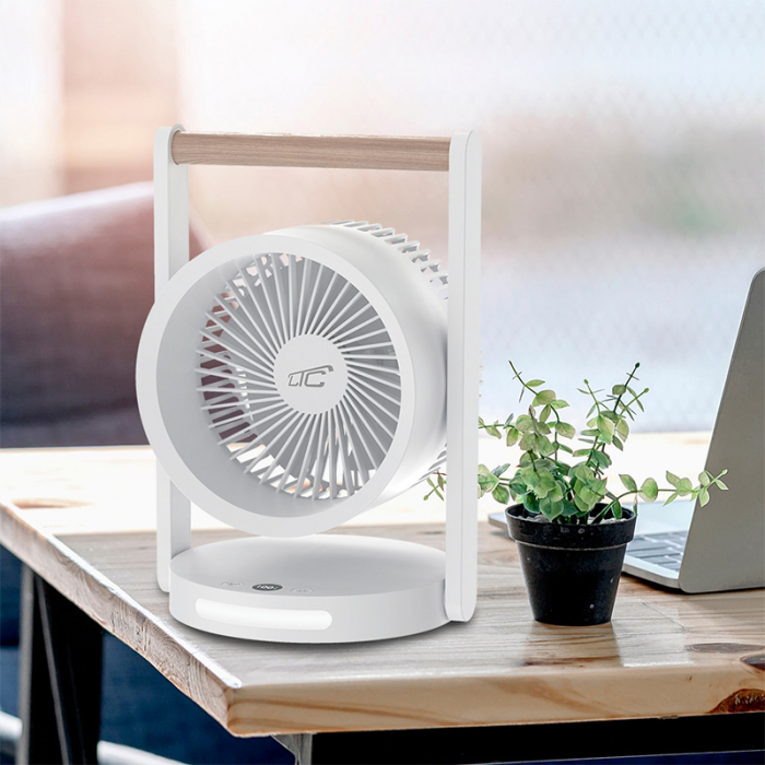 VENTILATOR 6.4" 10W PORTABIL CU ACUMULATOR 3600MAH - ALB [6]