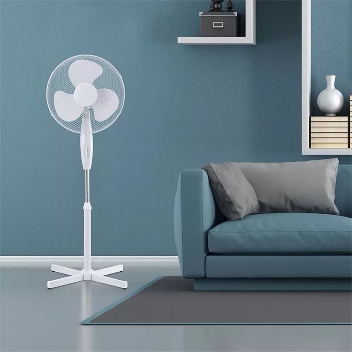 Ventilator cu Picior Reglabil 120 cm, 40W, 3 Trepte de Viteză – Silențios, Alb Elegant [5]