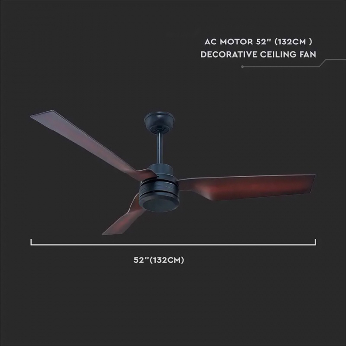 VENTILATOR MONTAJ TAVAN 65W CU TELECOMANDA - MARO/NEGRU [4]