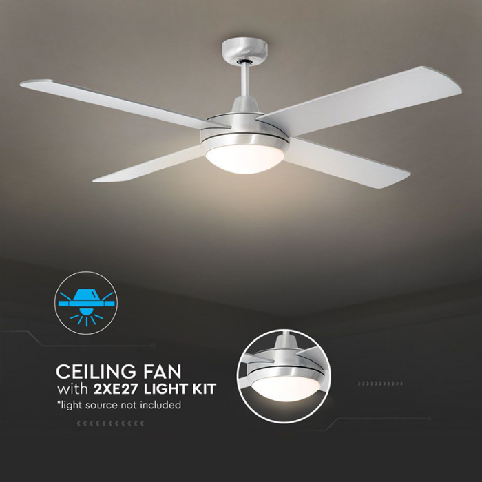 VENTILATOR TIP CANDELABRU 2X E27 - ARGINTIU [7]