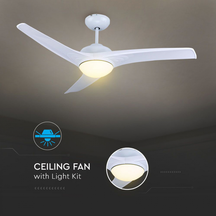 VENTILATOR TIP CANDELABRU ILUMINAT 3IN1 35W - ALB [6]