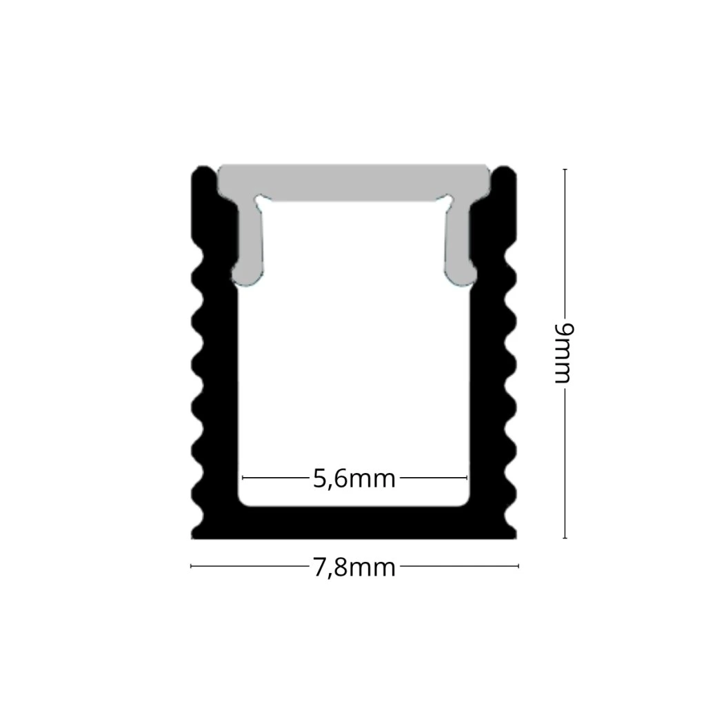 Profil led slim incastrat 7,8 mm x 9 mm, 2 metri [1]