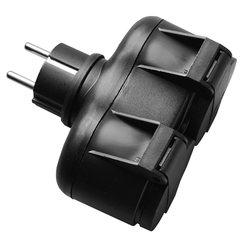 ADAPTOR 2 CAI IP44 16A MAX 3500W - NEGRU [2]