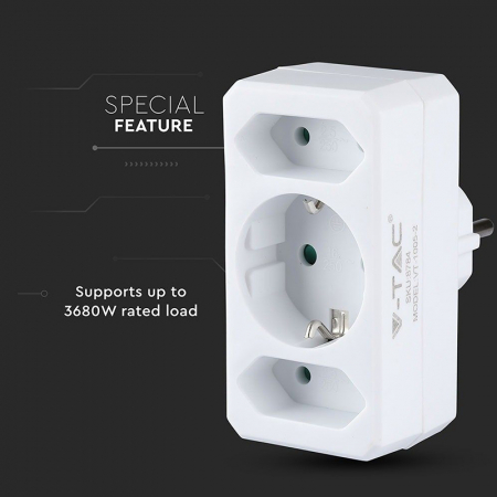 ADAPTOR 3 PRIZE 2X2.5A SI 1X16A MAX 3680W [7]