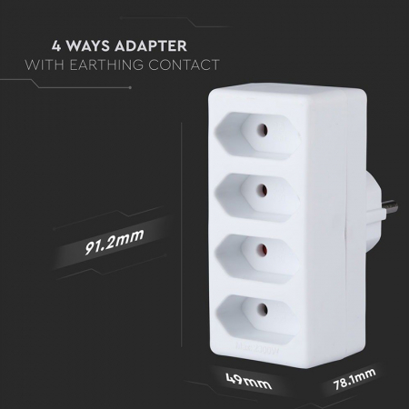 ADAPTOR 4 PRIZE 4X2.5A MAX 3680W [8]