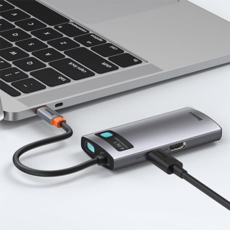 ADAPTOR MULTIFUNCTIONAL 4IN1 USB TIP C/HDMI/USB 3.0/USB2.0 + PD BASEUS [6]