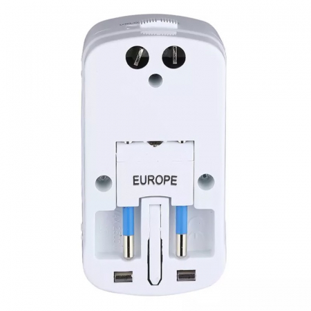 ADAPTOR UNIVERSAL PRIZA (UK,US,EU) CU PROTECTIE SI 2USB 2.1A [3]