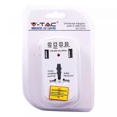 ADAPTOR UNIVERSAL PRIZA (UK,US,EU) CU PROTECTIE SI 2USB 2.1A [4]