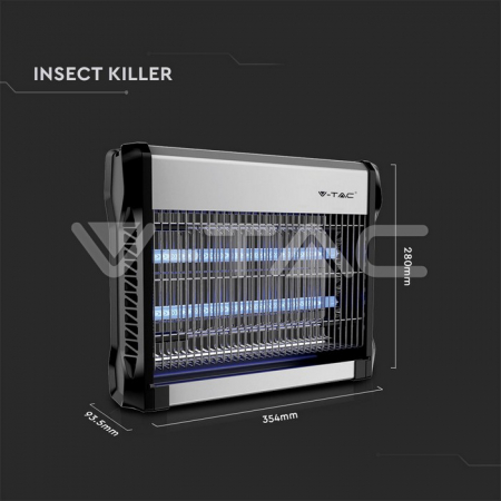 Lampa electrica UV, Aparat anti tantari, anti muste, anti insecte, 2X8W, 50m2 V-TAC [2]