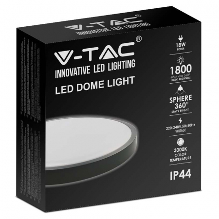 APLICA LED 18W IP44 6500K ALB RECE - NEGRU [2]