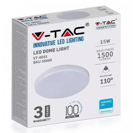 APLICA LED IP44 15W 4000K ALB NEUTRU - ROTUND [4]