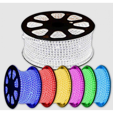 Banda led 220-240V - BANDA LED 220V RGB 14.4W/M IP65 60LED/M 5050 7X14MM 12MM PIN