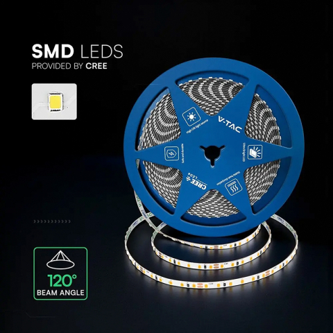 BANDA LED 5MM 8W/M 24V IP20 ROLA 10M 3000K CIP CREE [4]