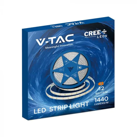 BANDA LED 8MM 12W/M 24V IP20 ROLA 10M 4000K CIP CREE [2]