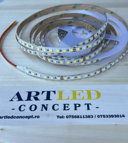 Banda led CCT 10W 24V 120LED/m 100lm/W  8mm IP20  5 metri [1]