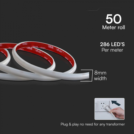 BANDA LED COB 12.5W/M 220-240V IP65 4000K ROLA 50M [4]