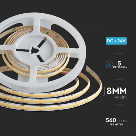 Banda led cob 18w/m 24v 3in1 ip20 5m V-tac [6]