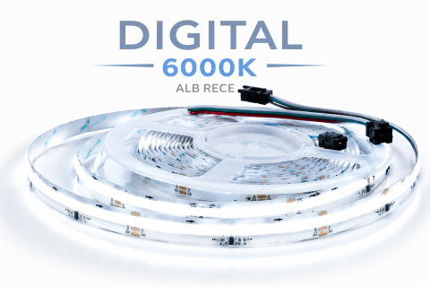 Banda LED COB Digital Running Waterfall 6000k alb rece WS2811 360 LED/M 12W/M 5 metri [1]