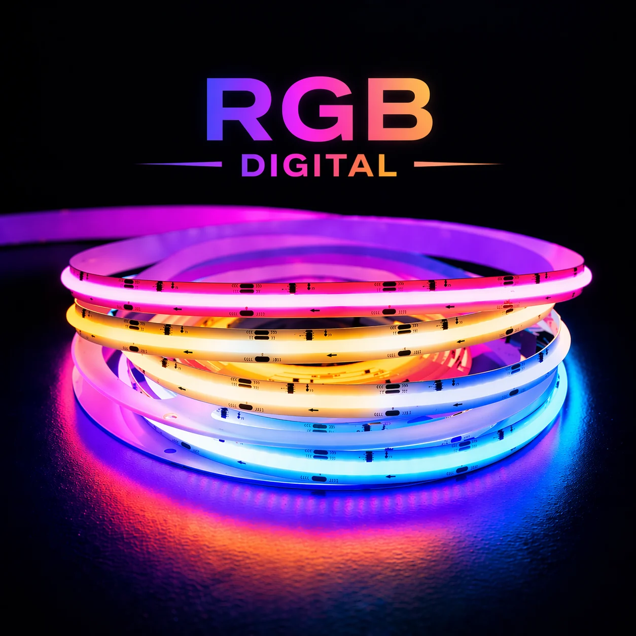 Banda LED COB RGB Digital Running Waterfall WS2811 576LED/M 19W/M 5 metri