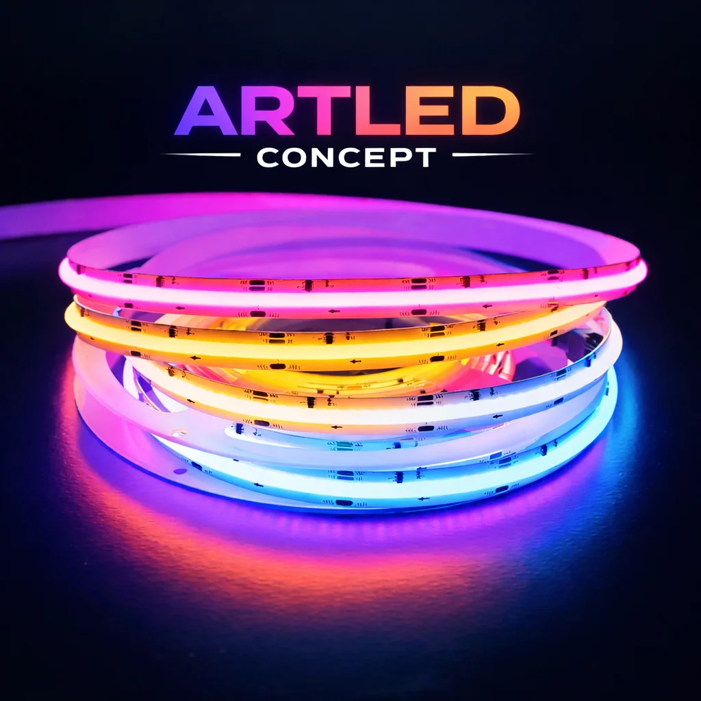 Banda Led Running Digitala - Banda LED RGBW Digitala 420LED COB • 24V • 17W • WS2811 IC • 10mm • IP20 Running 5 metri