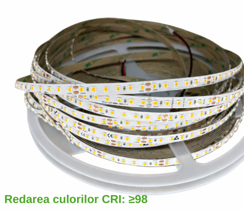 BANDA LED - Banda led CRI98 / 10W / 24V / IP20 / 120LED/m / 100lm/W / 4000K / BRIDGELUX / rola 25metri