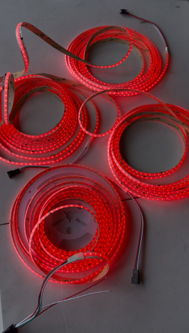 Banda LED COB RGB digitala 24V, 420 LED, 12W, WS2811 IC, IP20, latime 10mm, efect running, rola 5 metri [7]