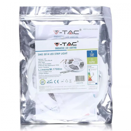 Banda led smd3014 204led/m 4500k ip20 5m V-tac [4]