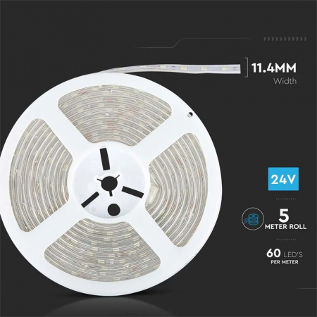 Banda led smd5050 24v 60led/m 6400k ip65 5m V-tac [2]