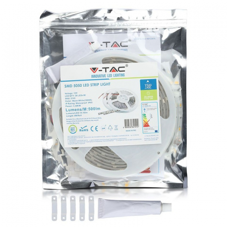 Banda led smd5050 30led/m 3000k ip65 5m V-tac [4]