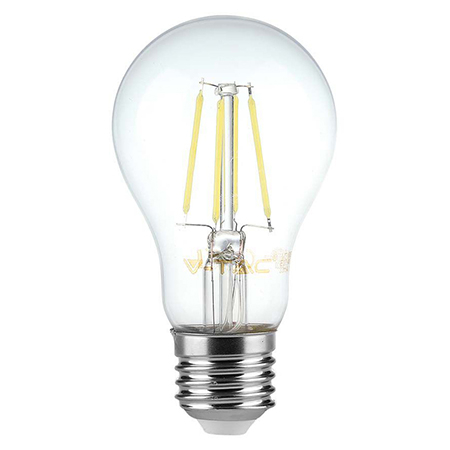 Becuri Led Cu Filament - ec e27 a60 cu filament dimabil led 8w 3000k alb cald V-tac